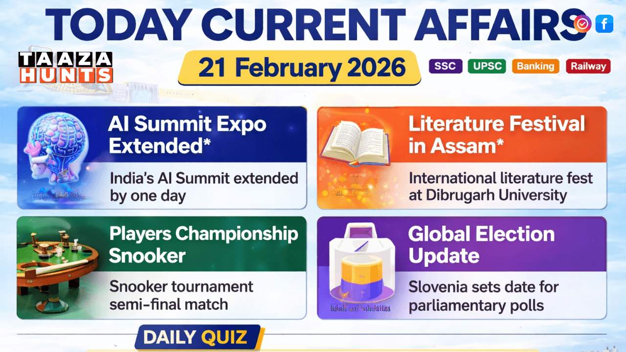 Today Current Affairs in Hindi 21 February 2026
