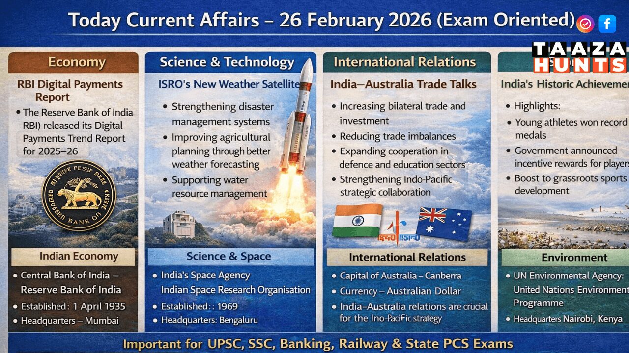 Today Current Affairs in Hindi 26 February 2026