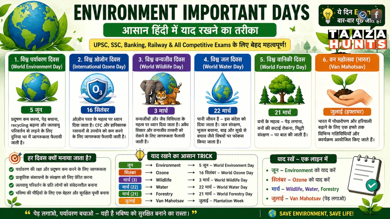 Environment Important Days in Hindi