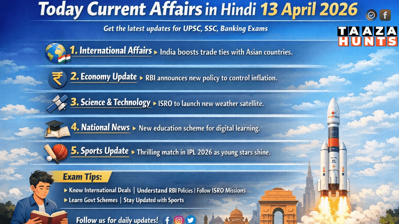 Today Current Affairs in Hindi 13 April 2026