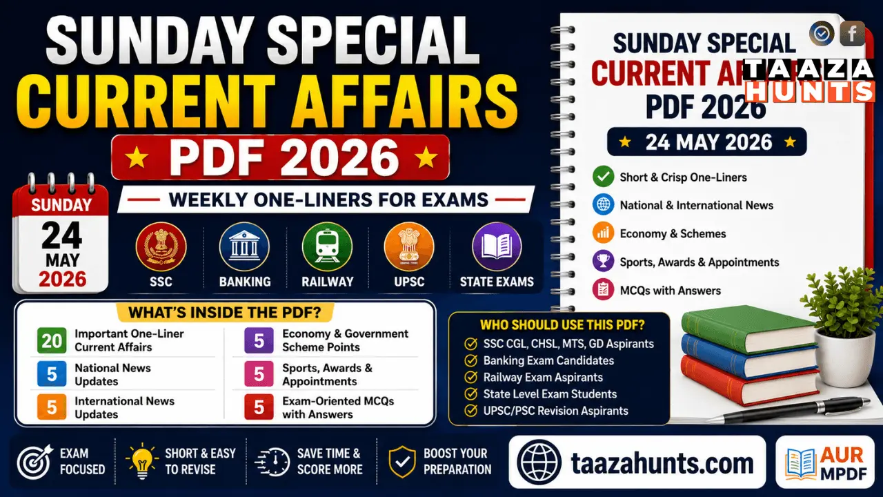 Sunday Current Affairs PDF 2026