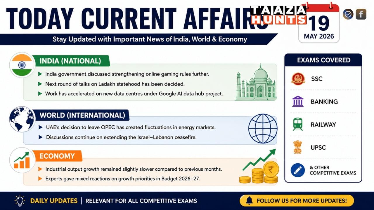 Today Current Affairs 19 May 2026